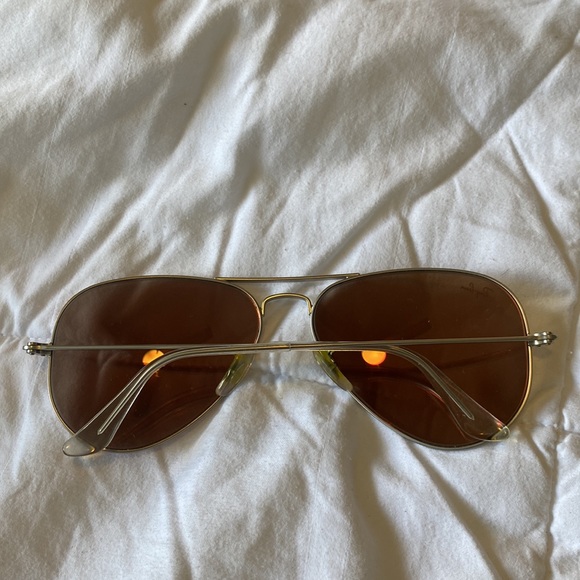 Ray Ban Aviator Matte Silver/Rose Gold Reflective Flash Lense - Picture 3 of 4